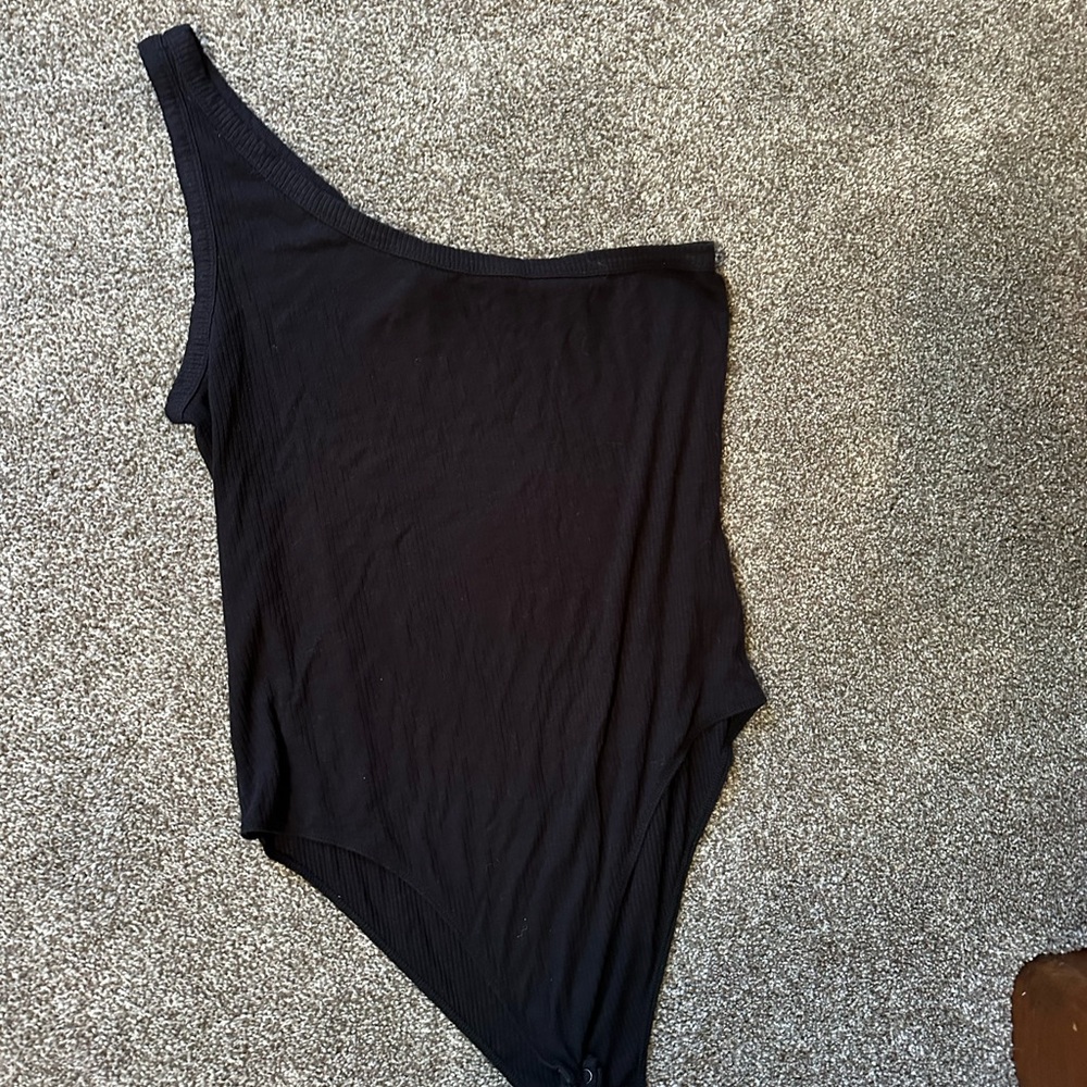Black One-Shoulder Women's bodysuit